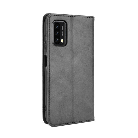 For Blackview A90 Magnetic Buckle Retro Crazy Horse Texture Horizontal Flip Leather Case with Holder & Card Slots & Photo Frame(Black)