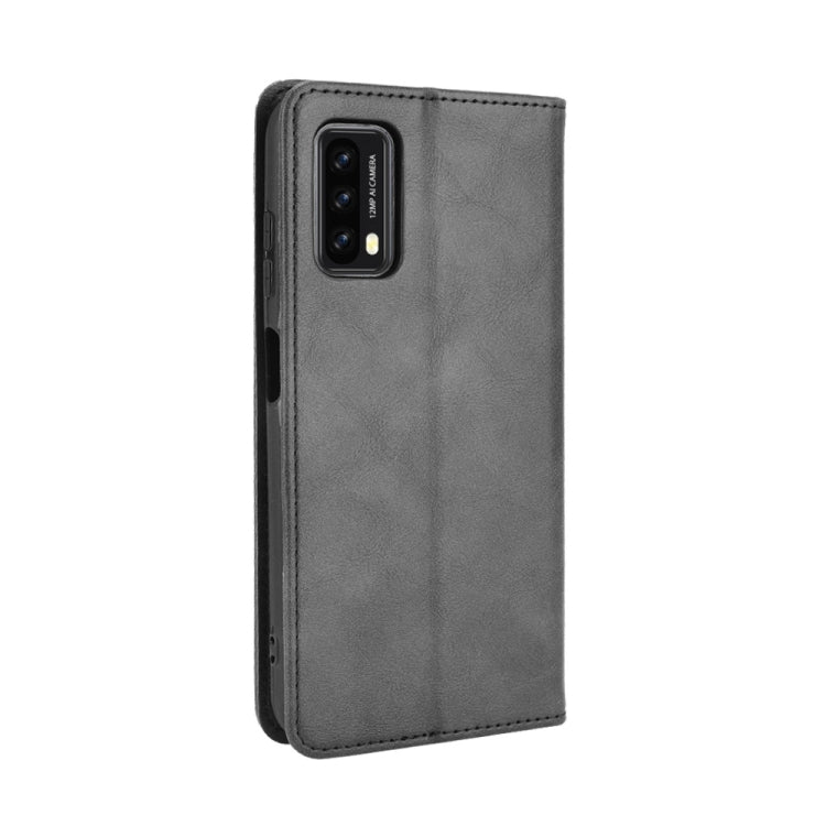 For Blackview A90 Magnetic Buckle Retro Crazy Horse Texture Horizontal Flip Leather Case with Holder & Card Slots & Photo Frame(Black)