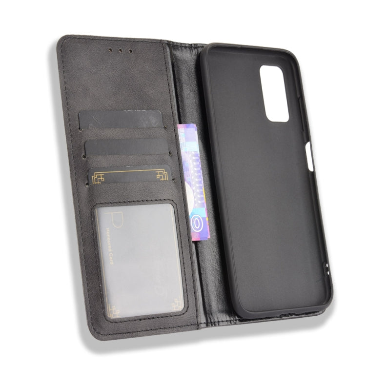For Blackview A90 Magnetic Buckle Retro Crazy Horse Texture Horizontal Flip Leather Case with Holder & Card Slots & Photo Frame(Black)