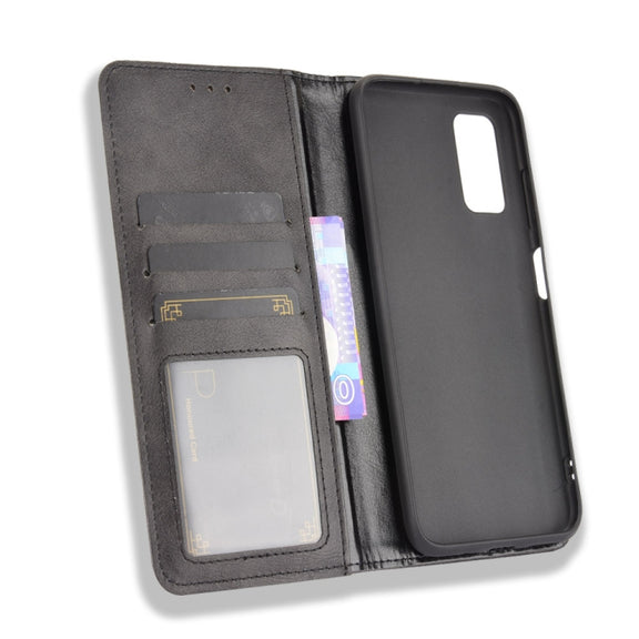 For Blackview A90 Magnetic Buckle Retro Crazy Horse Texture Horizontal Flip Leather Case with Holder & Card Slots & Photo Frame(Black)
