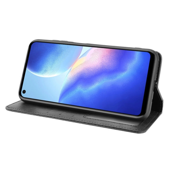 For Blackview A90 Magnetic Buckle Retro Crazy Horse Texture Horizontal Flip Leather Case with Holder & Card Slots & Photo Frame(Black)