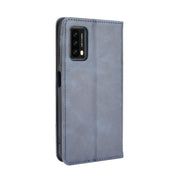 For Blackview A90 Magnetic Buckle Retro Crazy Horse Texture Horizontal Flip Leather Case with Holder & Card Slots & Photo Frame(Blue)