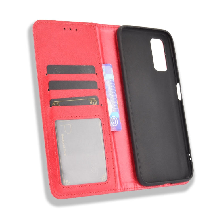 For Blackview A90 Magnetic Buckle Retro Crazy Horse Texture Horizontal Flip Leather Case with Holder & Card Slots & Photo Frame(Red)