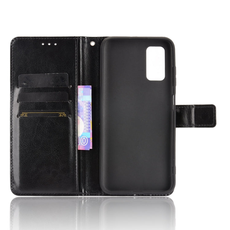 For Blackview A90 Crazy Horse Texture Horizontal Flip Leather Case with Holder & Card Slots & Lanyard(Black)