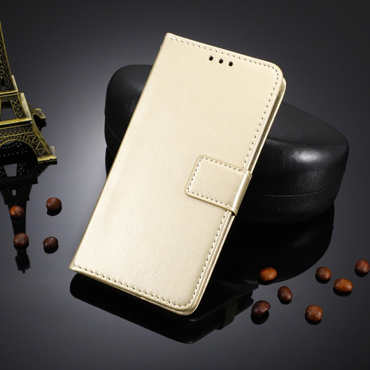 For Blackview A90 Crazy Horse Texture Horizontal Flip Leather Case with Holder & Card Slots & Lanyard(Gold)
