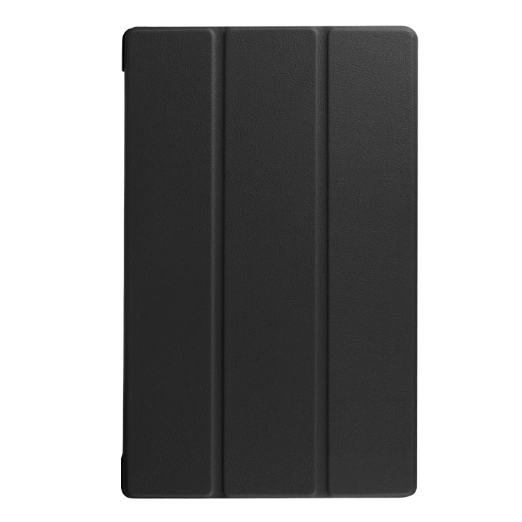 For Amazon Kindle Fire HD 10 2017 / 2019Custer Texture Horizontal Flip Leather Case with Three-folding Holder & Sleep / Wake-up Function(Black)