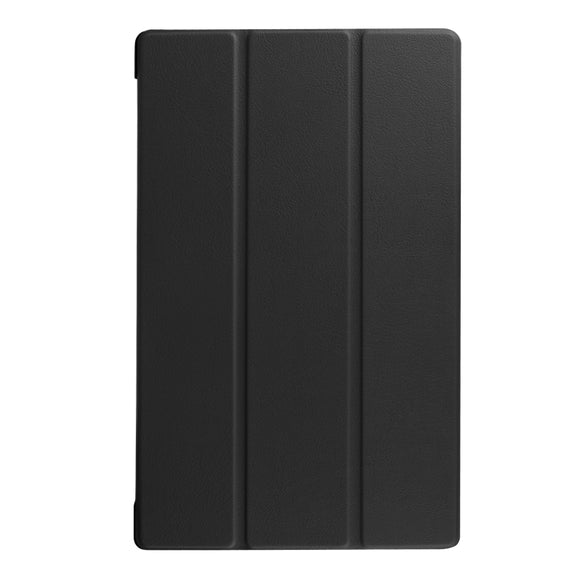 For Amazon Kindle Fire HD 10 2017 / 2019Custer Texture Horizontal Flip Leather Case with Three-folding Holder & Sleep / Wake-up Function(Black)