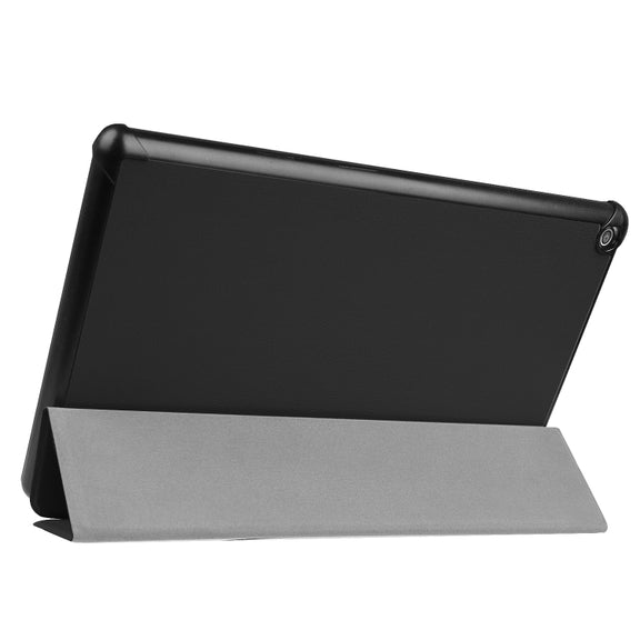 For Amazon Kindle Fire HD 10 2017 / 2019Custer Texture Horizontal Flip Leather Case with Three-folding Holder & Sleep / Wake-up Function(Black)