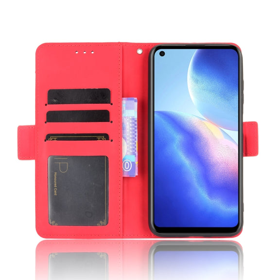 For Blackview A90 Skin Feel Calf Pattern Horizontal Flip Leather Case with Holder & Card Slots & Photo Frame(Red)