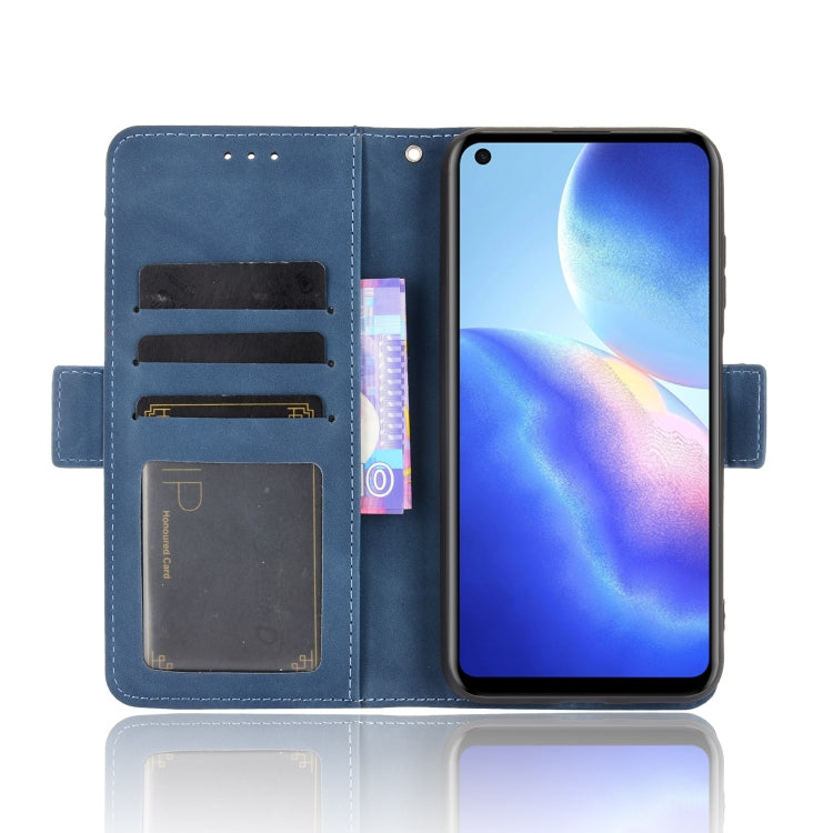 For Blackview A90 Skin Feel Calf Pattern Horizontal Flip Leather Case with Holder & Card Slots & Photo Frame(Blue)