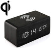 KD8801 5W Wooden Creative Wireless Charger LED Mirror Digital Display Sub-alarm Clock, Regular Style(Black Wood White Characters) - Wireless Charger by PMC TechLife | Online Shopping South Africa | PMC TechLife | Buy Now Pay Later Mobicred