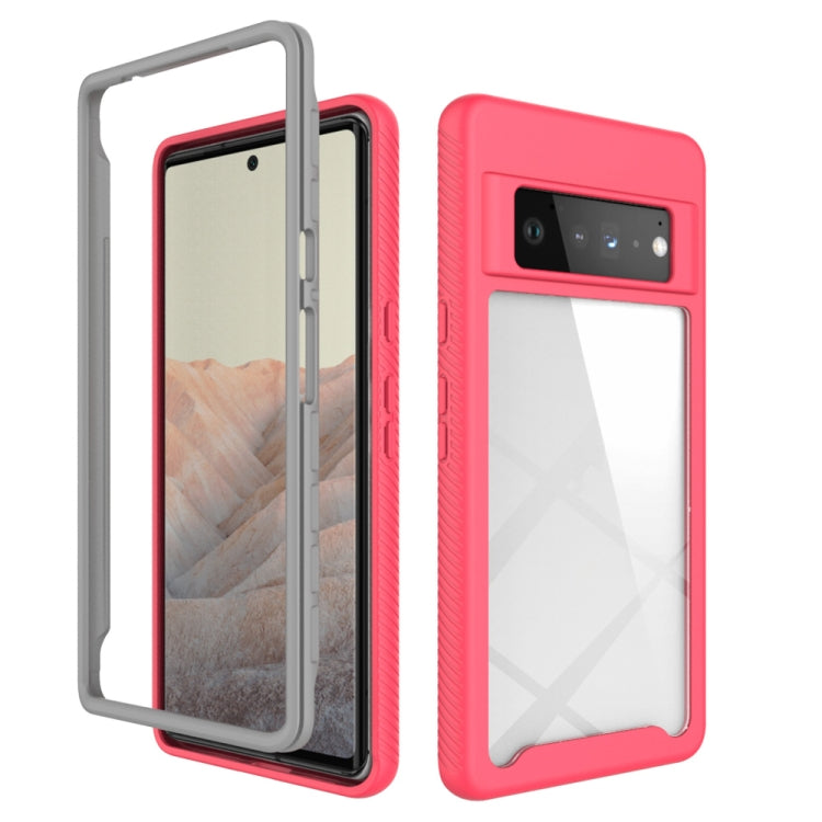 For Google Pixel 6 Pro Starry Sky Solid Color Series Shockproof PC + TPU Case(Rose Red)