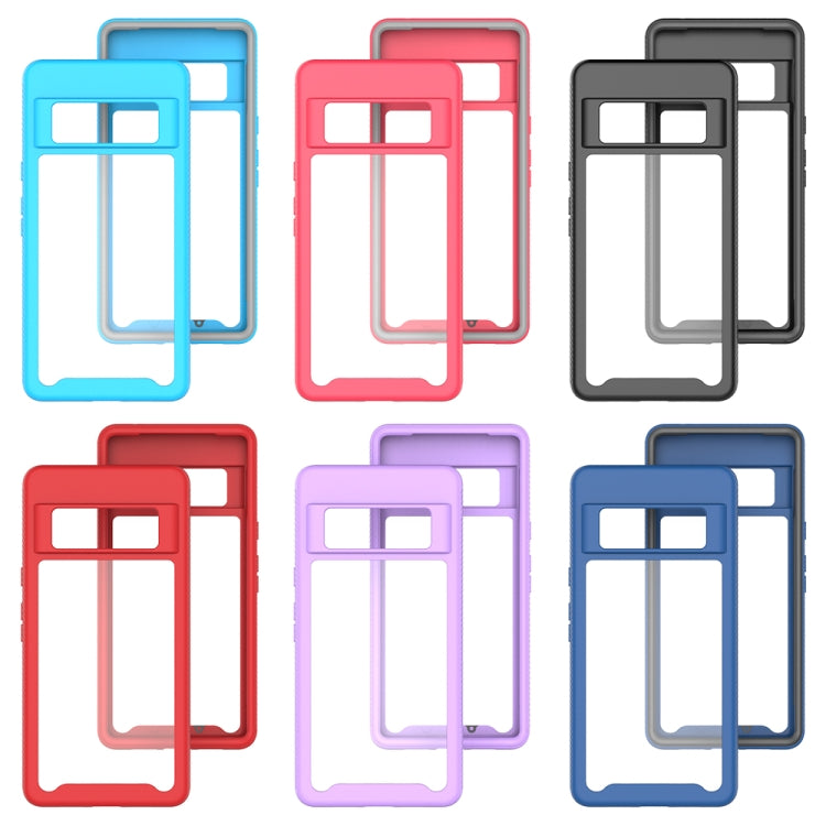 For Google Pixel 6 Pro Starry Sky Solid Color Series Shockproof PC + TPU Case(Rose Red)