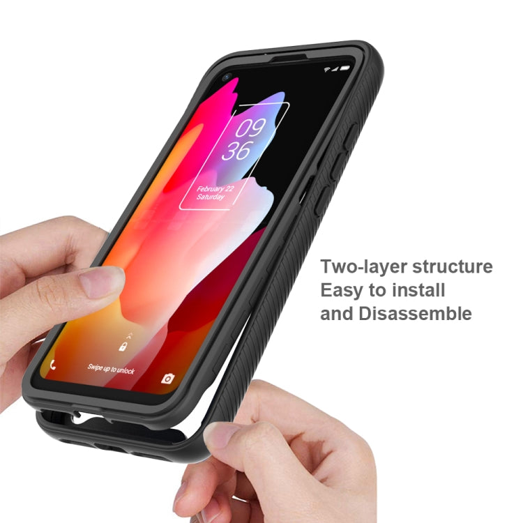 For TCL 10L Starry Sky Solid Color Series Shockproof PC + TPU Case(Black)