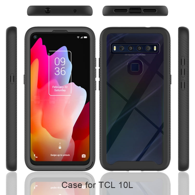 For TCL 10L Starry Sky Solid Color Series Shockproof PC + TPU Case(Black)