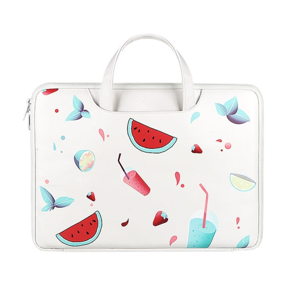 ST01KT Lightweight PU Printed Laptop Bag, Size:13.3 inch(Watermelon)