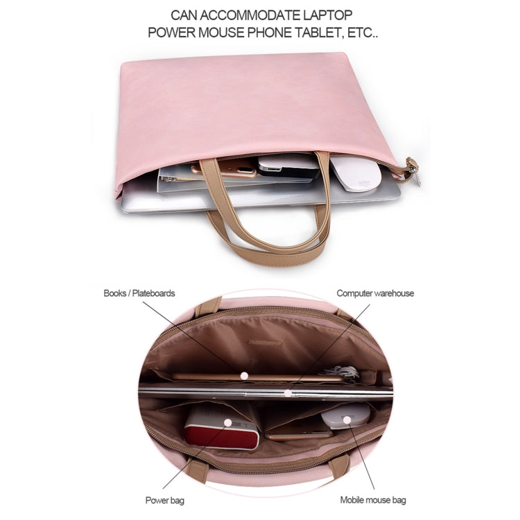ST05SDZ Lightweight Notebook Laptop Bag with Detachable Shoulder Strap, Size:13.3 inch(Pink)