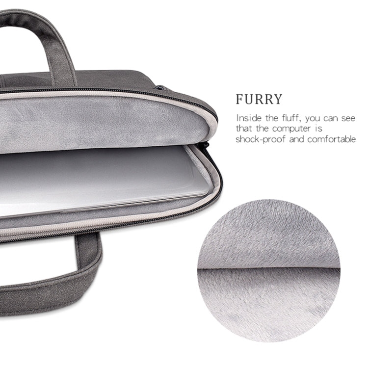 ST06SDJ Frosted PU Business Laptop Bag with Detachable Shoulder Strap, Size:13.3 inch(Light Gray)