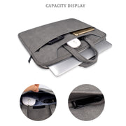 ST06SDJ Frosted PU Business Laptop Bag with Detachable Shoulder Strap, Size:13.3 inch(Light Gray)