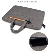 ST06SDJ Frosted PU Business Laptop Bag with Detachable Shoulder Strap, Size:15.6 inch(Light Gray)