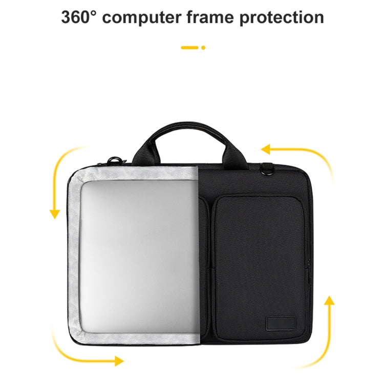 ST11 Polyester Thickened Laptop Bag with Detachable Shoulder Strap, Size:14.1-15.4 inch(Silver Gray)