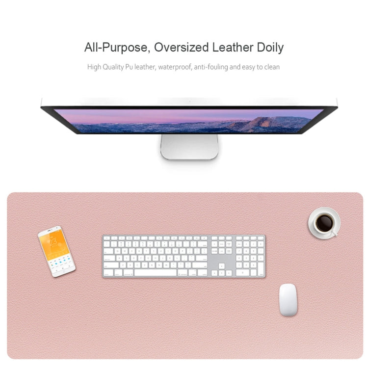 ZD01 Double-sided PU Mouse Pad Table Mat, Size: 90 x 40cm(Pink+Silver)
