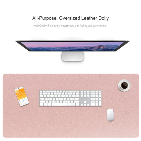 ZD01 Double-sided PU Mouse Pad Table Mat, Size: 90 x 40cm(Pink+Silver)