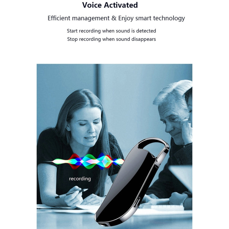 V11 Portable Keychain HD Recording Pen Voice Recorder, Capacity:32GB(Black)