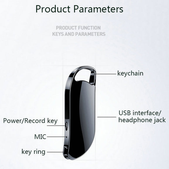 V11 Portable Keychain HD Recording Pen Voice Recorder, Capacity:32GB(Black)