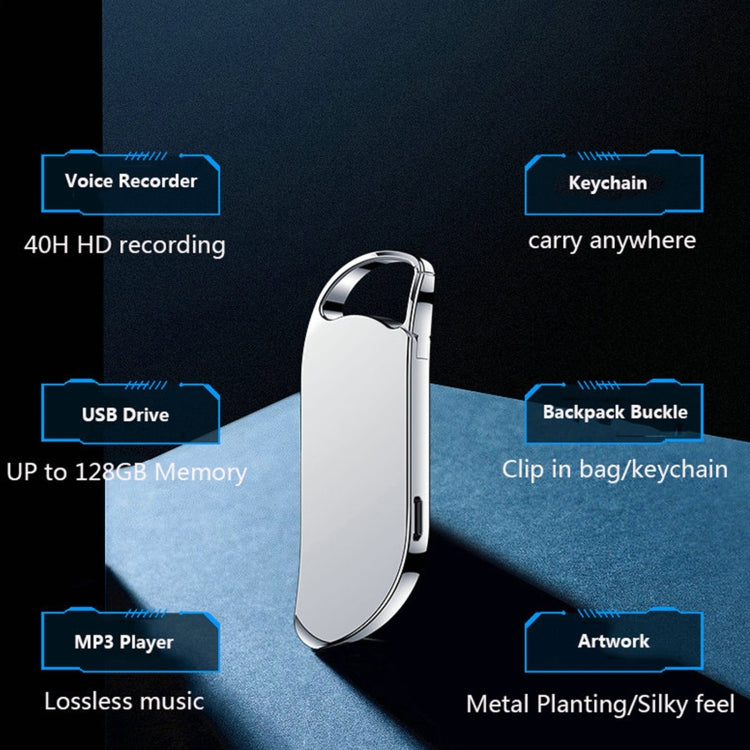 V11 Portable Keychain HD Recording Pen Voice Recorder, Capacity:32GB(Black)
