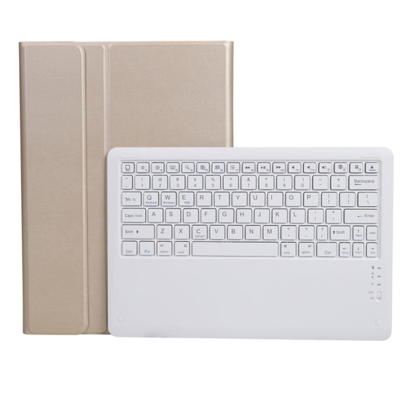 A126 For Huawei MatePad Pro 12.6 2021 Sheep Texture Ultra-thin Bluetooth Keyboard Horizontal Flip Leather Tablet Case with Holder(Gold)
