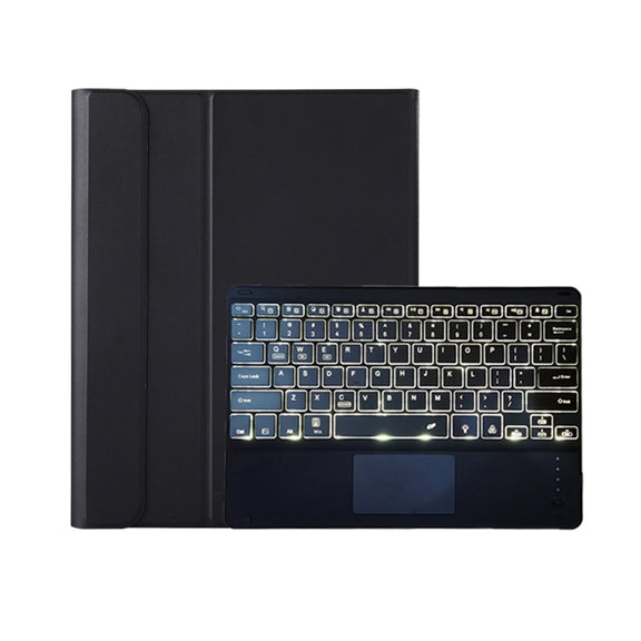 A126-AS For Huawei MatePad Pro 12.6 2021 Sheep Texture Ultra-thin Backlight Bluetooth Keyboard Horizontal Flip Leather Tablet Case with Holder & Touchpad(Black)
