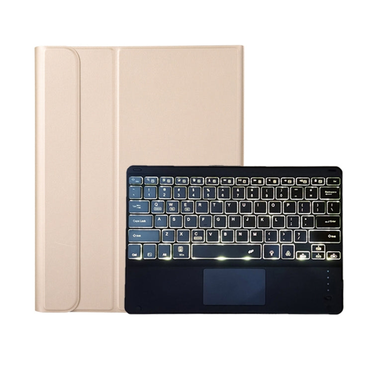 A126-AS For Huawei MatePad Pro 12.6 2021 Sheep Texture Ultra-thin Backlight Bluetooth Keyboard Horizontal Flip Leather Tablet Case with Holder & Touchpad(Gold)