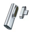100W USB-C / Type-C Female to 20 Pin Magnetic USB-C / Type-C Male Elbow Adapter (Silver) - Cable & Adapter by PMC Jewellery | Online Shopping South Africa | PMC Jewellery | Buy Now Pay Later Mobicred