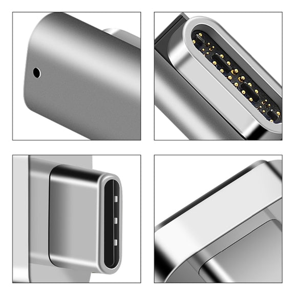 100W USB-C / Type-C Female to 20 Pin Magnetic USB-C / Type-C Male Elbow Adapter (Black)