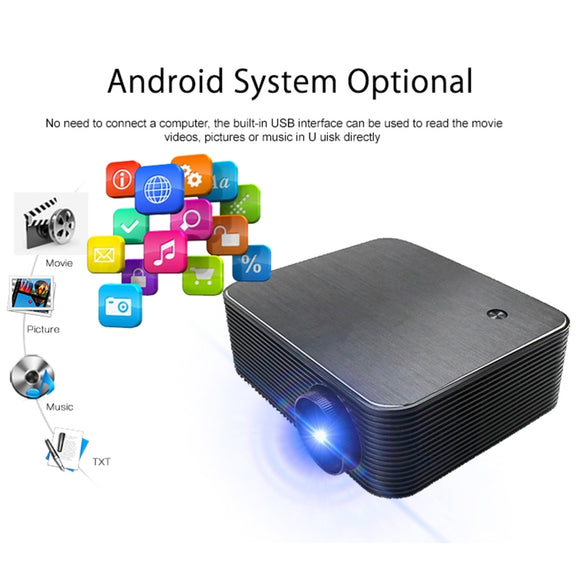 WEJOY L6+ 1920x1080P 200 ANSI Lumens Portable Home Theater LED HD Digital Projector, Android 7.1, 2G+16G, EU Plug