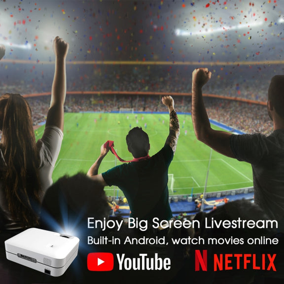 WEJOY L9 1920x1080P 400 ANSI Lumens Portable Home Theater LED HD Digital Projector, Android 6.0, 1G+8G, EU Plug