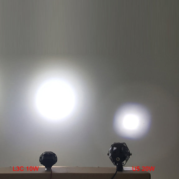 2 PCS L3C 8-85V / 16W / 5000K / 2000LM Motorcycle IP65 Water-resistant External LED Spotlight