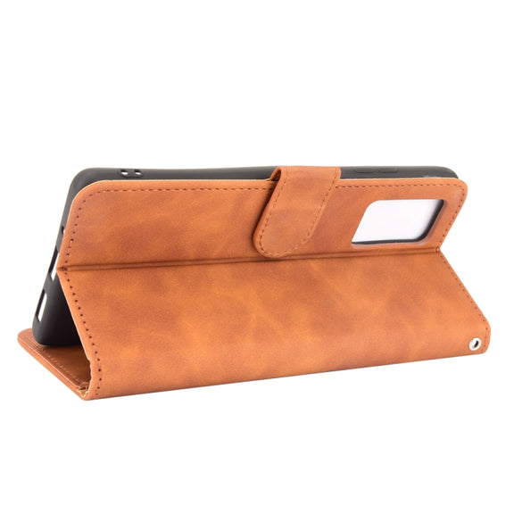 For Blackview A100 Solid Color Skin Feel Magnetic Buckle Horizontal Flip Calf Texture PU Leather Case with Holder & Card Slots & Wallet(Brown)