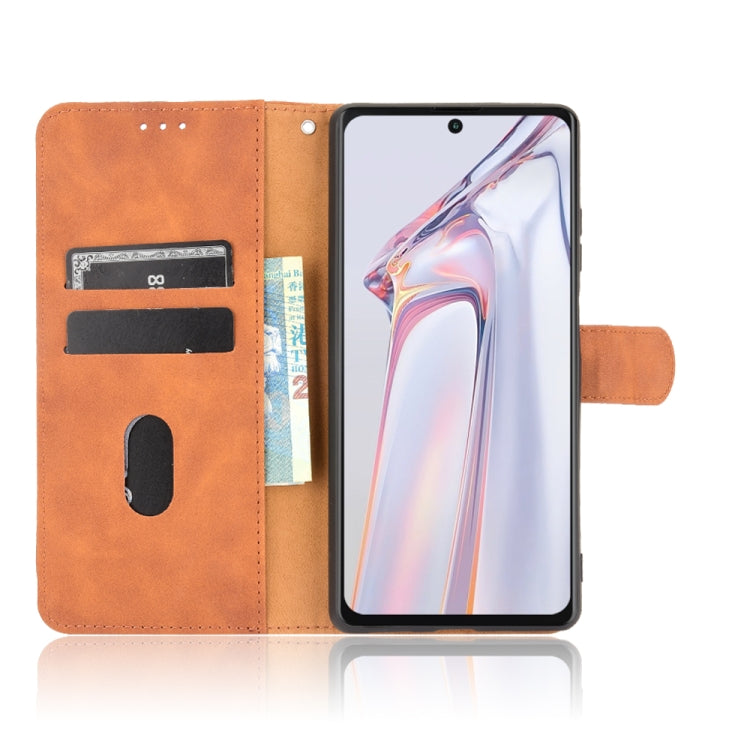 For Blackview A100 Solid Color Skin Feel Magnetic Buckle Horizontal Flip Calf Texture PU Leather Case with Holder & Card Slots & Wallet(Brown)