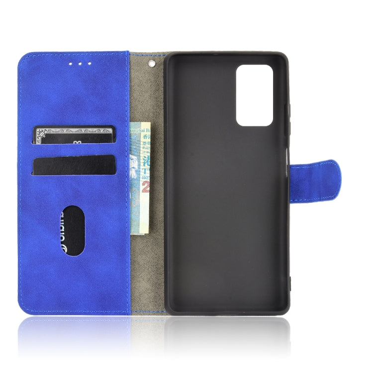 For Blackview A100 Solid Color Skin Feel Magnetic Buckle Horizontal Flip Calf Texture PU Leather Case with Holder & Card Slots & Wallet(Blue)