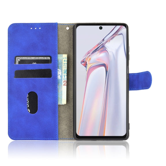 For Blackview A100 Solid Color Skin Feel Magnetic Buckle Horizontal Flip Calf Texture PU Leather Case with Holder & Card Slots & Wallet(Blue)