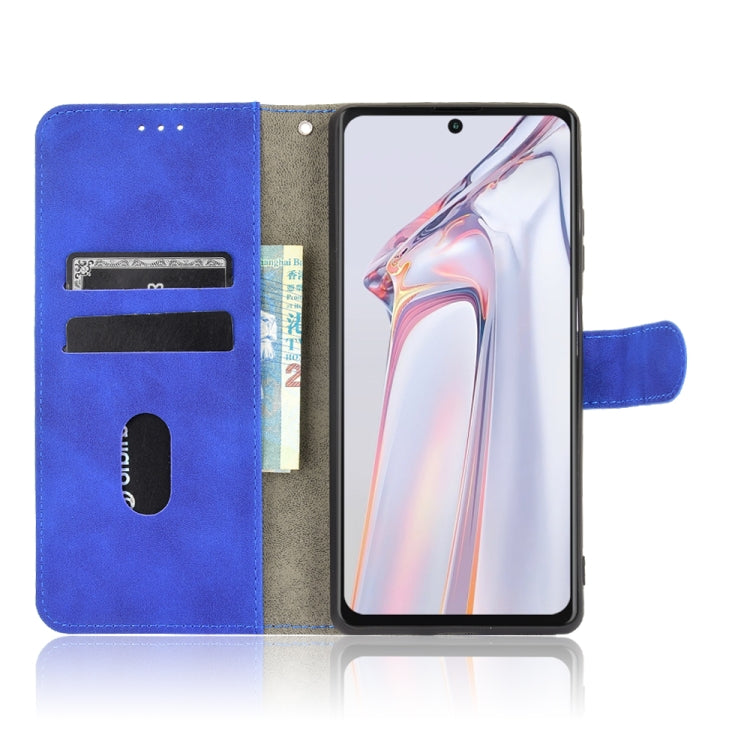 For Blackview A100 Solid Color Skin Feel Magnetic Buckle Horizontal Flip Calf Texture PU Leather Case with Holder & Card Slots & Wallet(Blue)
