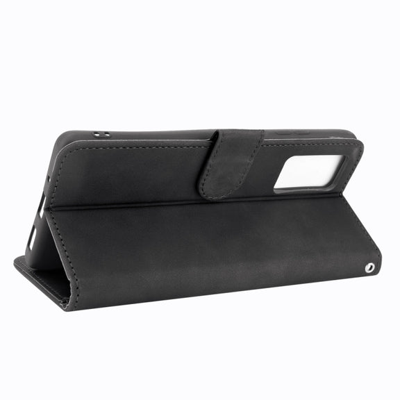 For Blackview A100 Solid Color Skin Feel Magnetic Buckle Horizontal Flip Calf Texture PU Leather Case with Holder & Card Slots & Wallet(Black)