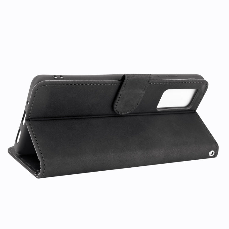 For Blackview A100 Solid Color Skin Feel Magnetic Buckle Horizontal Flip Calf Texture PU Leather Case with Holder & Card Slots & Wallet(Black)