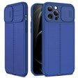 For iPhone 11 Pro Max Litchi Texture Sliding Camshield TPU Protective Case (Blue) - iPhone 11 Pro Max Cases by PMC TechLife | Online Shopping South Africa | PMC TechLife | Buy Now Pay Later Mobicred