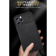 For iPhone 11 Pro Max Litchi Texture Sliding Camshield TPU Protective Case (Blue)