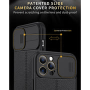 For iPhone 11 Pro Max Litchi Texture Sliding Camshield TPU Protective Case (Blue)