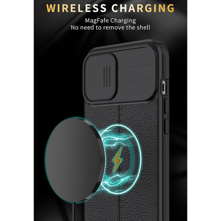 For iPhone 11 Pro Max Litchi Texture Sliding Camshield TPU Protective Case (Blue)