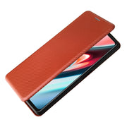 For Blackview A100 Carbon Fiber Texture Horizontal Flip TPU + PC + PU Leather Case with Card Slot(Brown)